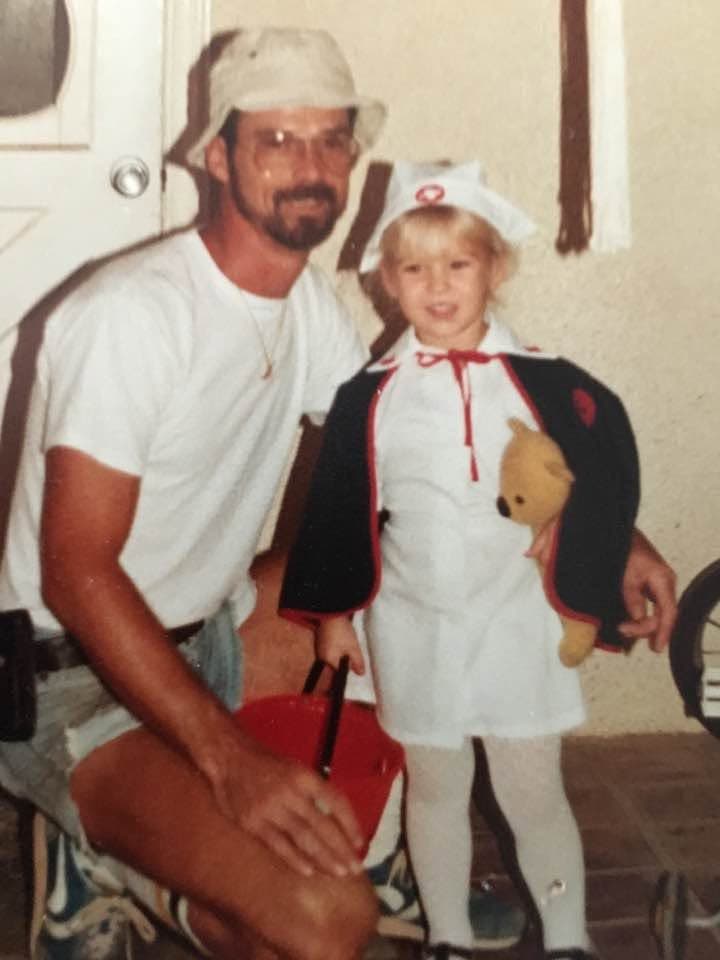 Kate as a child dressed like a nurse